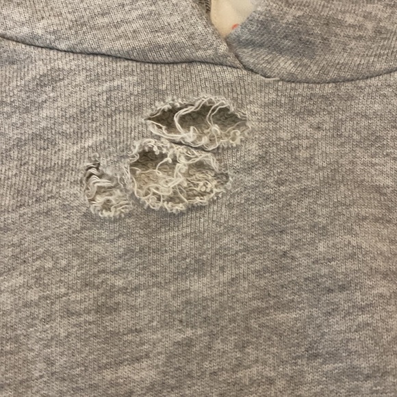 Sundry Women’s Gray Distressed Hoodie Size 3 - Picture 5 of 9